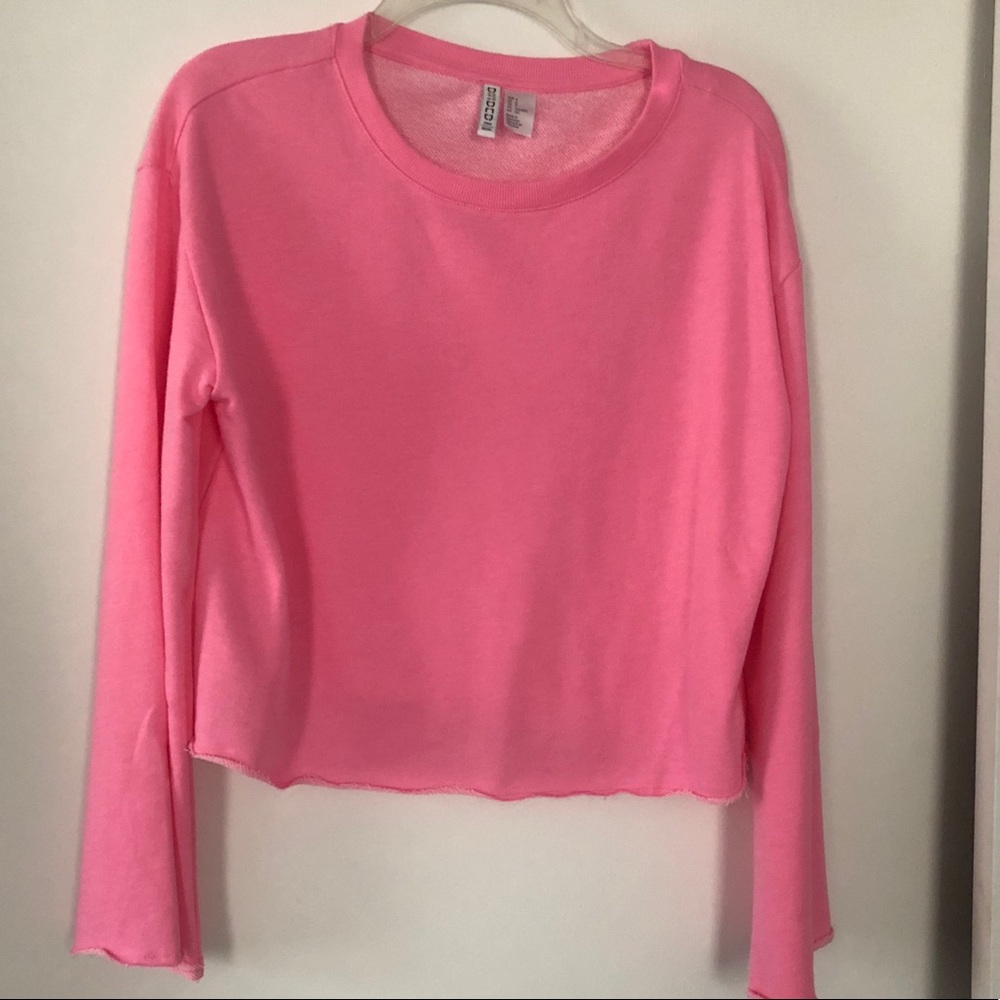 H&M pink sweatshirt crop